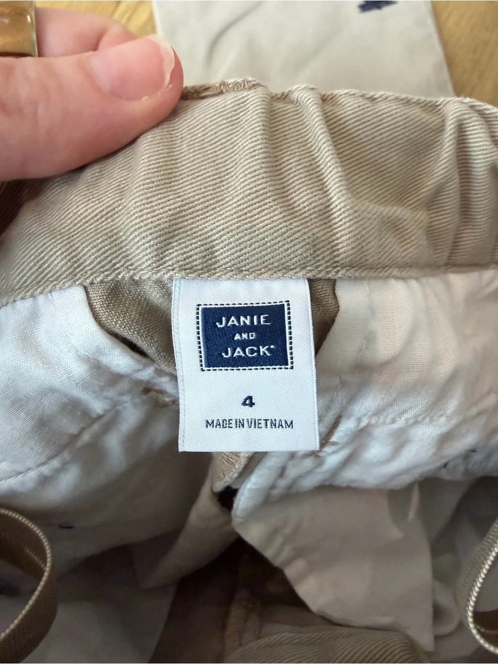 Janie and Jack Boys Khaki Airplane Embroidered Chino Pants Size 4
